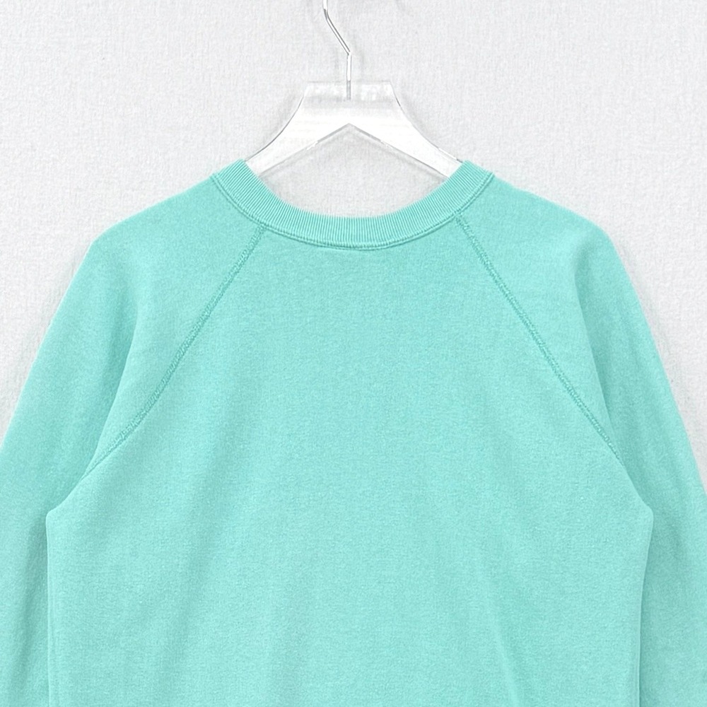 VINTAGE DISNEY Sweatshirt Large Teal Mickey Mouse Castle Balloons Crew Tultex - Picture 5 of 15